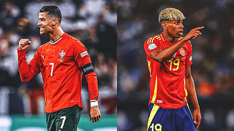 Cristiano Ronaldo and Lamine Yamal