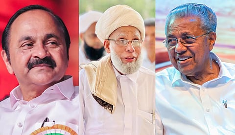 വിഡി സതീശൻ, ജിഫ്രി മുത്തുക്കോയ തങ്ങൾ, മുഖ്യമന്ത്രി 