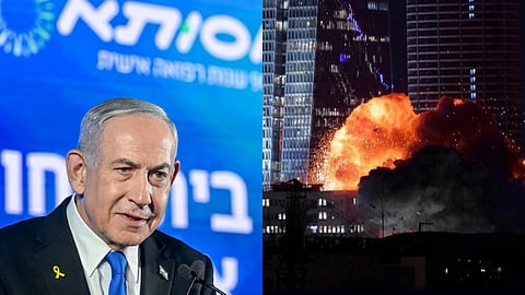 Benjamin Netanyahu, Tel Aviv after Iranian missile attacks