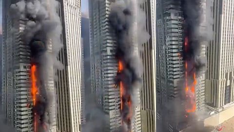 Huge Fire Breaks Out At 67 Storey Building In Dubai 3800 People Evacuated