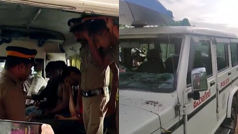 തൃശൂരിൽ പൊലീസിനു നേരെ ഗുണ്ടാ ആക്രമണം