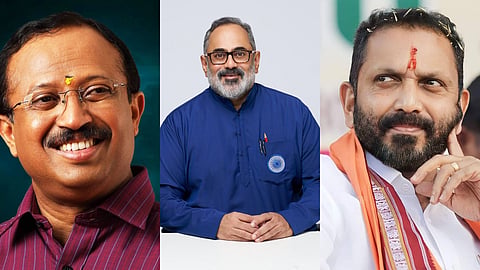 വി. മുരളീധരൻ, രാജീവ് ചന്ദ്രശേഖരൻ, കെ. സുരേന്ദ്രൻ