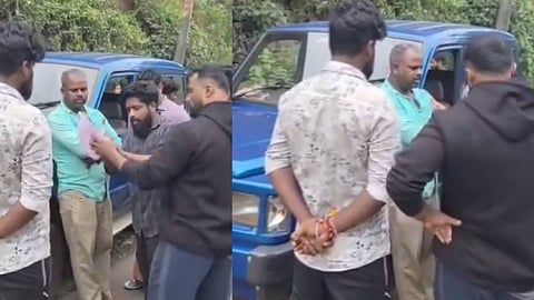 പാസ്റ്ററെ ബജ്റംഗ്‌ദൾ പ്രവർത്തകർ ഭീഷണിപ്പെടുത്തുന്നു
