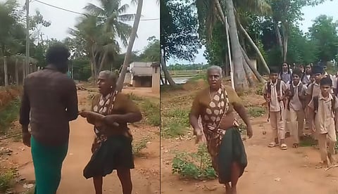 ദളിത് വിദ്യാര്‍ഥികള്‍ പൊതുവഴിയിലൂടെ സ്‌കൂളില്‍ പോകുന്നത് തടയാന്‍ വടിയെടുത്ത് സ്ത്രീ; തട്ടിമാറ്റി കുട്ടികളെ നയിച്ച് യുവാക്കള്‍, വൈറലായി വീഡിയോ 