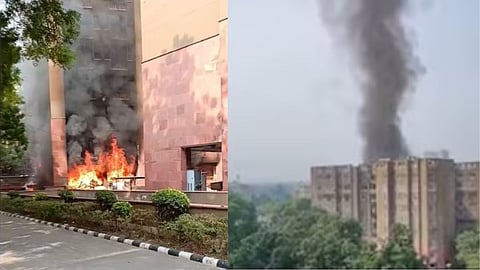 ഡല്‍ഹിയിലെ രാജ്യസഭാ എംപിമാര്‍ താമസിക്കുന്ന ഫ്‌ളാറ്റില്‍ വന്‍ തീപിടിത്തം; ആദ്യനില പൂര്‍ണമായും കത്തിനശിച്ചു 