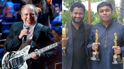 ഹാൻസ് സിമ്മർ, ഓസ്കാർ പുരസ്കാരവുമായി റസൂൽ പൂക്കുട്ടിയും എ.ആർ. റഹ്‌മാനും