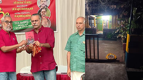എഴുത്തുകാരൻ വി.എസ്. അനിൽകുമാറിൻ്റെ വീടിന് മുന്നിൽ റീത്ത്; അന്വേഷണം ആരംഭിച്ച് പൊലീസ് 