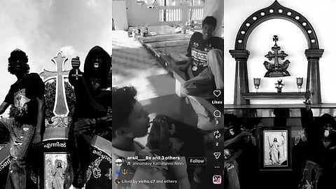 സെമിത്തേരിയുടെ മതിൽ ചാടിക്കടന്ന് കല്ലറകളുടെ മുകളിലിരുന്ന് റീൽസ് ചിത്രീകരിച്ചു; ആലപ്പുഴയിൽ നാല് യുവാക്കൾക്കെതിരെ കേസ്