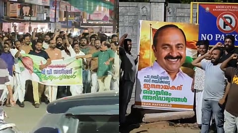 സംസ്ഥാനത്ത് പലയിടങ്ങളിലും വി.ഡിക്കായി പ്രതിഷേധ പ്രകടനം; വി.ഡിയെ മുഖ്യമന്ത്രി ആക്കിയില്ലെങ്കിൽ പഞ്ചായത്ത് അംഗത്വം രാജിവയ്ക്കുമെന്ന് കോൺഗ്രസ് പ്രവർത്തകൻ