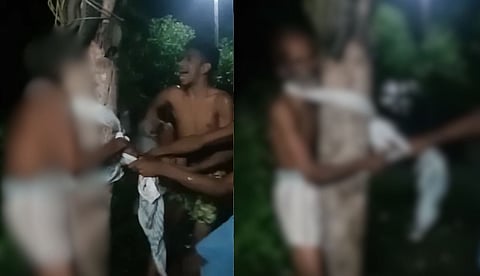 പരാതി നൽകിയതിൽ വൈരാഗ്യം, ആലപ്പുഴയില്‍ വയോധികനെ ഉടുമുണ്ട് ഉരിഞ്ഞ് തെങ്ങില്‍ കെട്ടിയിട്ട് മര്‍ദിച്ചു 