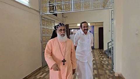 Satheesan arrives at Bishop House
