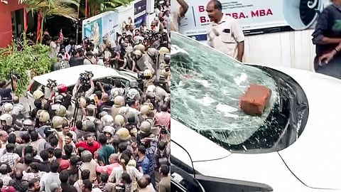അണപൊട്ടി പ്രതിഷേധം!  ഉദ്യോഗസ്ഥരുടെ കാറിൻ്റെ ചില്ലുകൾ അടിച്ച് തകർത്ത് പ്രവർത്തകർ; പരാതി നൽകി ഇഡി ഉദ്യോഗസ്ഥർ