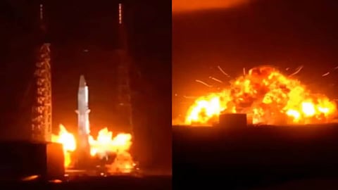 Glenn rocket explodes during testing