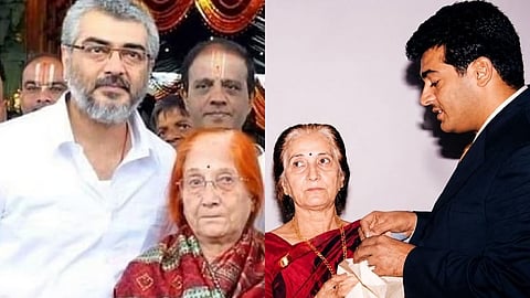 അജിത് കുമാർ അമ്മ മോഹിനി മണിക്കൊപ്പം