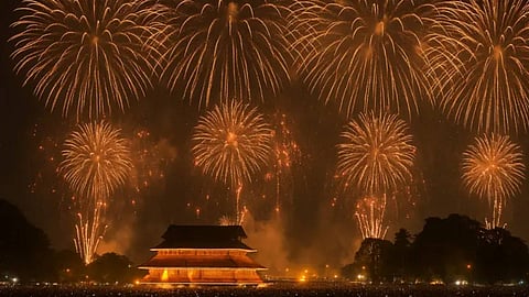 Fireworks with an emphasis on color