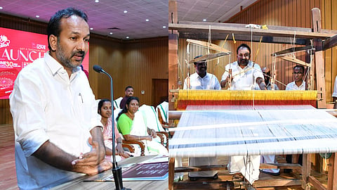 തറിയിൽ നൂൽ നൂറ്റ് മന്ത്രി; ക്രാഫ്റ്റ്സ് വില്ലേജിന്റെ ‘ഗിഫ്റ്റ് എ ട്രഡിഷൻ’ പദ്ധതിക്ക് തുടക്കം