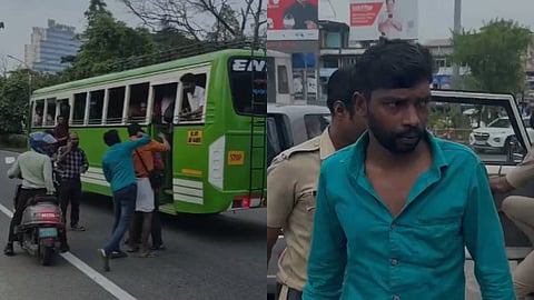 നടു റോഡില്‍ യാത്രക്കാരന്റെ മൂക്കിടിച്ച് തകര്‍ത്ത കണ്ടക്ടർ അറസ്റ്റിൽ