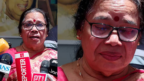 PK Sreemathi breaks down and cries in front of the media