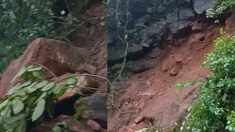 ശബരിമല പാതയിലെ അട്ടത്തോട്ടിൽ മണ്ണിടിച്ചിൽ