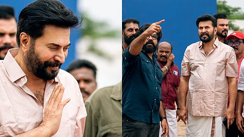 നിതീഷ് സഹദേവ് ചിത്രത്തിന്റെ സെറ്റിൽ മമ്മൂട്ടി