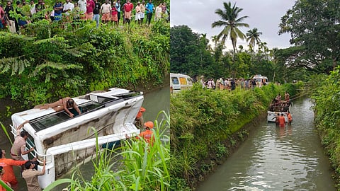 School bus falls into canal in Chalakudy, 10 children injured