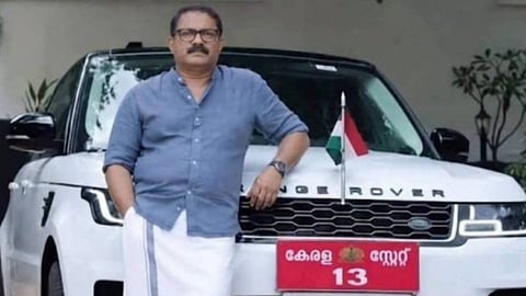 The official vehicle used by Minister K.M. Shaji belongs to a non-resident Keralite
