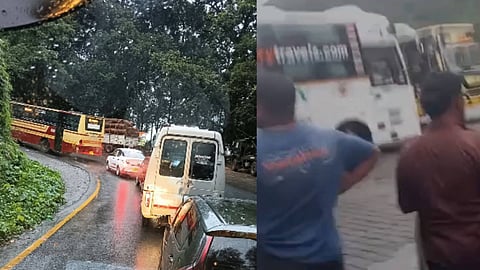 ഏഴാം വളവിൽ കണ്ടയ്നർ ലോറി കുടുങ്ങി; താമരശേരി ചുരത്തിൽ വീണ്ടും ഗതാഗതക്കുരുക്ക്