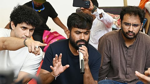 സിജെപി നേതാക്കളായ സൗരവ് ദാസ്, അഭിജീത് ദിപ്കെ, അശുതോഷ് റാങ്ക എന്നിവർ (ഫയൽ ചിത്രം)