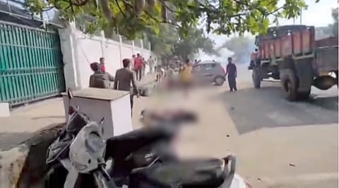 protest in front of manipur cm's house
