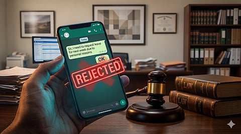 Boss Replying 'OK' on WhatsApp Is Not Conclusive Proof of Leave Approval