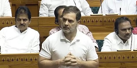 'ഇന്ത്യയെന്ന ആശയവും, ഭരണഘടനയും ആക്രമിക്കപ്പെട്ടു, പ്രതിഷേധിക്കുന്നവരെ ജയിലിലടച്ചു, പ്രതിപക്ഷം ആരെയും ഭയക്കുന്നില്ല'; ലോക്സഭയിൽ ആഞ്ഞടിച്ച് രാഹുല്‍ ഗാന്ധി
