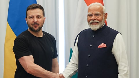 വോളോഡിമർ സെലെൻസ്‌കിയും നരേന്ദ്രമോദിയും