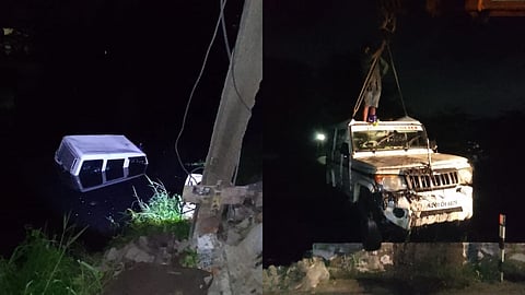 അപകടം സംഭവിച്ച പൊലീസ് ജീപ്പ്