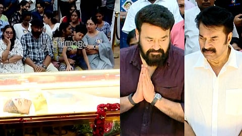 നിറകണ്ണുകളോടെ മോഹന്‍ലാലും മമ്മൂട്ടിയും; കവിയൂര്‍ പൊന്നമ്മയെ ഒരു നോക്കുകാണാനെത്തി സിനിമയിലെ മക്കള്‍