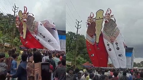 ഓച്ചിറയില്‍ 72 അടി ഉയരമുള്ള കെട്ടുകാള മറിഞ്ഞുവീണ് അപകടം