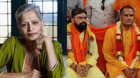 "ഇവർ നിരപരാധികൾ"; ഗൗരി ലങ്കേഷ് വധക്കേസിലെ പ്രതികളെ മാലയിട്ട് സ്വീകരിച്ച് തീവ്ര ഹിന്ദുത്വ സംഘടനകൾ