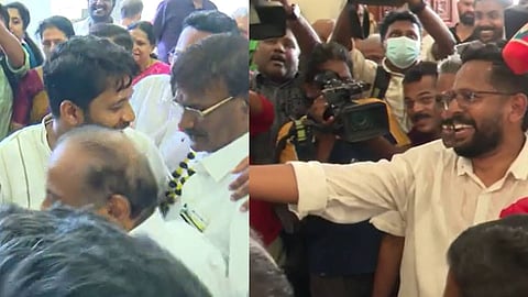 "രാഹുലേ ഒരു കൈ തന്നിട്ടുപോടാ.. "; സരിന് കൈ കൊടുക്കാതെ മുഖംതിരിച്ച്  രാഹുലും ഷാഫിയും
