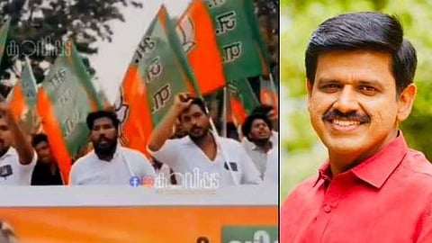 "പട്ടാപ്പകൽ പാലക്കാട്‌ നിന്നെ ഞങ്ങളെടുത്തോളം"; സന്ദീപ് വാര്യർക്കെതിരെ കൊലവിളി മുദ്രാവാക്യവുമായി യുവമോർച്ച