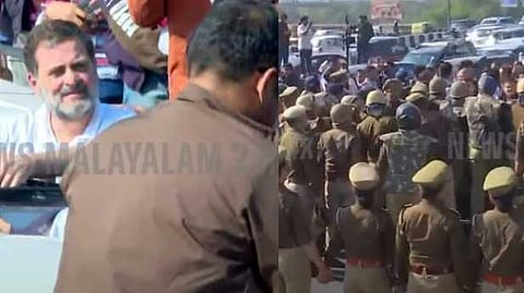 സംഭൽ സന്ദർശിക്കാനെത്തിയ രാഹുലിനെയും പ്രിയങ്കയേയും തടഞ്ഞു;  അതിർത്തിയിൽ വൻ പൊലീസ് സന്നാഹം
