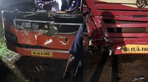 പമ്പയിൽ KSRTC ബസുകൾ കൂട്ടിയിടിച്ച് അപകടം; 15 ശബരിമല തീർഥാടകർക്ക് പരുക്ക്