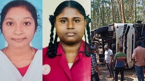 മൂന്നാറിൽ ടൂറിസ്റ്റ് ബസ് മറിഞ്ഞ് അപകടം; മൂന്ന് വിദ്യാർഥികൾക്ക് ദാരുണാന്ത്യം