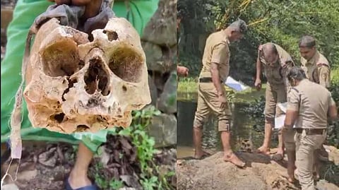 ഇടുക്കി തൊടുപുഴ മണക്കാട് തോട്ടില്‍ നിന്നും തലയോട്ടി കണ്ടെത്തി; അന്വേഷണം ആരംഭിച്ച് പൊലീസ്