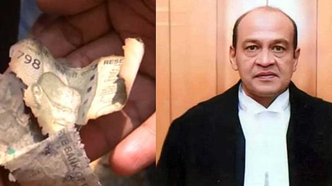 റോഡില്‍ കത്തിക്കരിഞ്ഞ നിലയില്‍ 500 രൂപ നോട്ടുകള്‍ ; ജഡ്ജിയുടെ വീട്ടില്‍ നോട്ടുകെട്ടുകള്‍ കണ്ടെത്തിയ സംഭവത്തില്‍ വഴിത്തിരിവ്