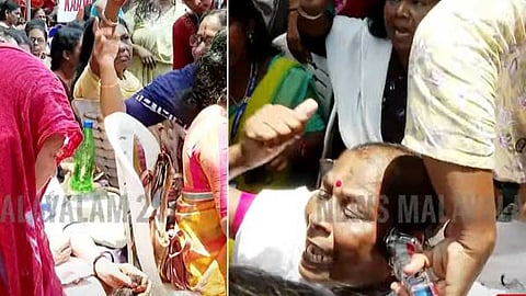 മുടി മുറിച്ചും തലമുണ്ഡനം ചെയ്തും പ്രതിഷേധം; സർക്കാർ ഇത് കണ്ടില്ലെങ്കിൽ ചങ്ക് മുറിക്കുമെന്ന് ആശമാർ