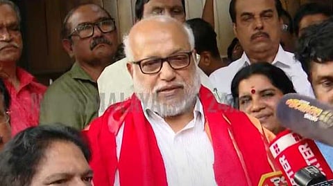 എം.എ. ബേബിക്ക് എകെജി സെന്‍ററില്‍‌ നല്‍കിയ സ്വീകരണം