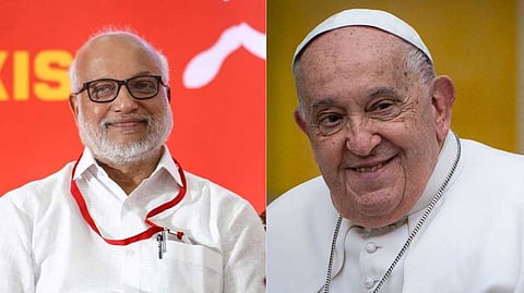 "ലോകത്തിലെ അനീതികളും അസമത്വങ്ങളും കണ്ട് വേദനിച്ച മനുഷ്യന്‍"; അനുശോചനം അറിയിച്ച് എം.എ. ബേബി