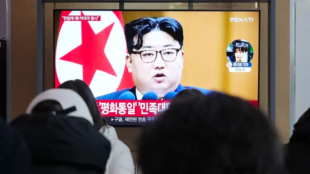 A TV screen showing North Korean Supreme Leader Kim Jong-Un  - AP Photo/Ahn Young-joon