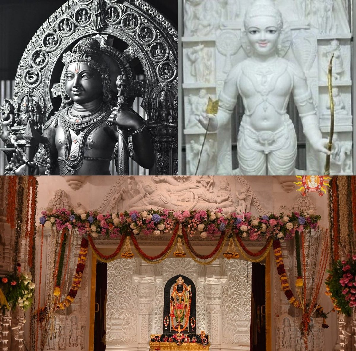 X : The idols of Ram Lala at Ayodhya Ram Temple. 