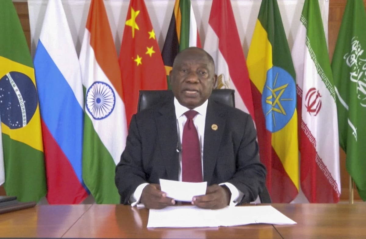 AP : South Africa President Cyril Ramaphosa. 