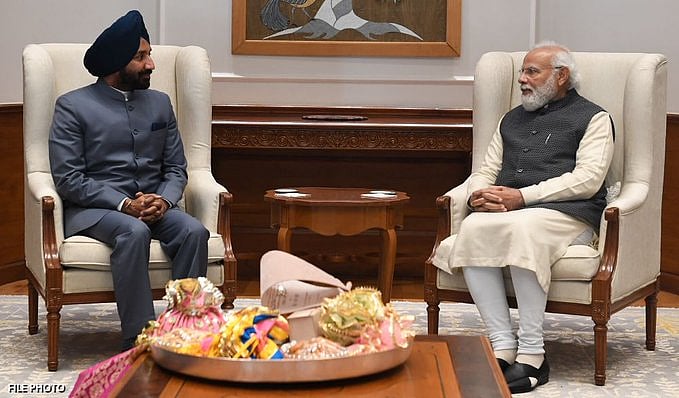 X/@narendramodi : Satnam Singh Sandhu  with PM Narndra Modi